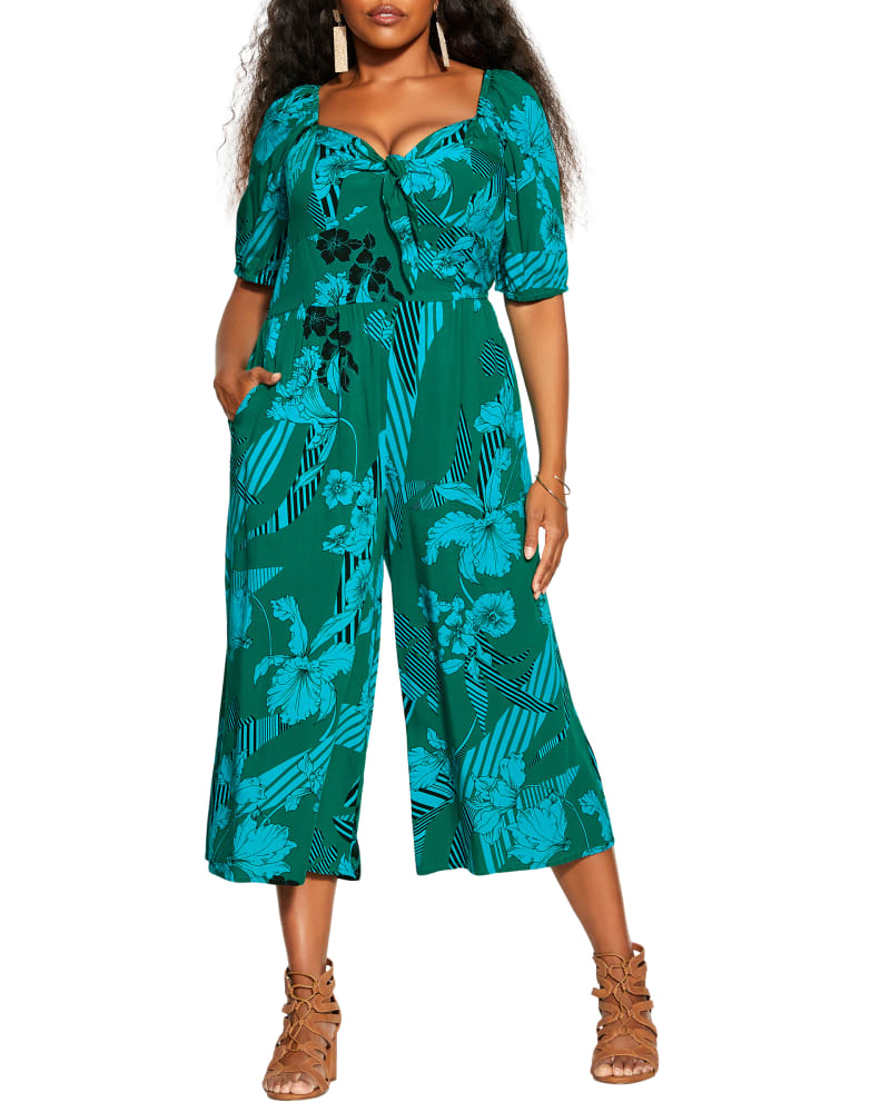 Plus size model wearing Dayana Tahiti Jumpsuit by City Chic | Dia&Co | dia_product_style_image_id:201469